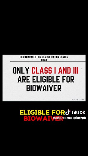 PharmaQuickie 📚 - Module 5 (Pharmaceutics 🏭) Topic: Biopharmaceutics Classification System (BCS Classification) The examples included here are only the basic examples. Sa review center ididiscuss yung other examples. Isapuso niyo tong concepts na to kasi palagi to lumalabas sa board exam 😁 #fypシ #fypシ゚viral #foryou #fyp #pharmacist #pharmacytiktok #pharmacy #bspharmacy #learnontiktok #pharmacistlicensureexam #phle2024 #phle #module5 #pharmaceutics #healthtokph