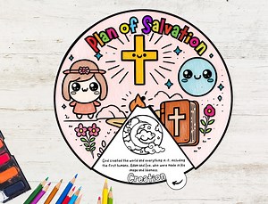 Plan of Salvation Coloring Wheel, Jesus Coloring Wheel, Printable Bible Activity, Watercolor, Kids Bible Lesson, Sunday School, Salvation - Etsy