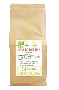 Organic Rice Milk Powder 2.2lb 1000g - Successor Product: ASIN B0DGMFYPMT - Makes 2.64 gallons Vegan Milk Substitute - Gluten-Free - Lactose-Free - by Zimmermann Sportnutrition