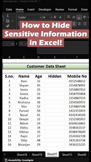 How to Hide Sensitive Data in Excel (Best Practices)