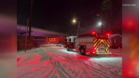 Icy roads send two tractor-trailers crashing into Kentucky home