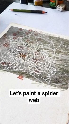painting a watercolor spider web #ytshorts #painting #watercolorpainting #shorts #artshorts #short