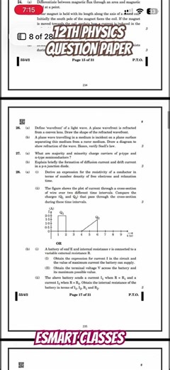 Class 12th Physics Board Exam 2026 💥 | Latest Sample Paper + Expected Q #12thphysics #cbse2026 #yt