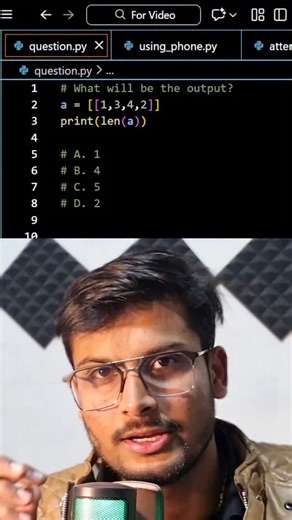 Akshat & Sanskaar • AI Researchers! on Instagram: "Comment correct option & get free AIML using python roadmap! . . . . #python #programming #college #interview #coding"