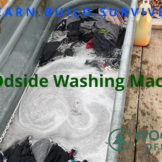 Off-grid laundry day — no power, no problem. 💪 Just a galvanized tub, a bit of soap, and some old-fashioned elbow grease. #woodsideoffgrid #offgridliving #offgridlife #homesteading #cabinlife #ruralliving #selfsufficiency #sustainableliving | Woodside Offgrid