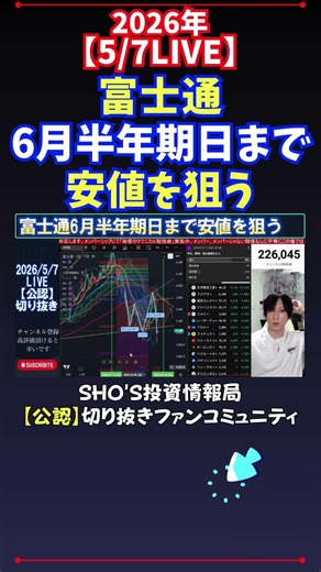 [5/7 LIVE] Fujitsu is aiming for a low price until its half-year expiration in June #Nikkei225 #I...