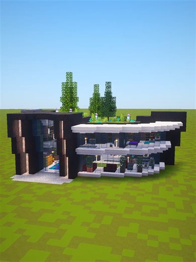 Easy Modern Green Roof House Tutorial in Minecraft