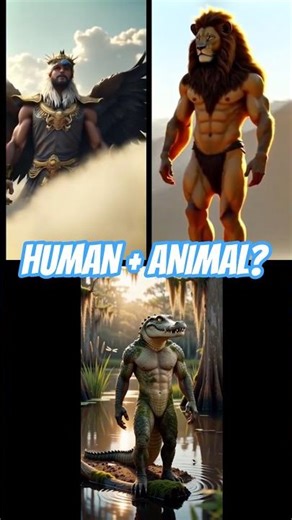 3 Wild Human‑Animal Combos That’ll Shock You! 🦁🐊🦅 #ViralShorts