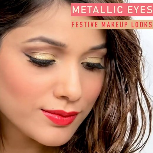 179K views · 1.6K reactions | All that glitters is GOLD! Get your makeup game on this festive season with lots of metallic eyeshadows. | Glamrs | Facebook