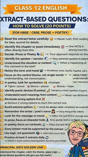 How to Solve Extract Based Questions ❓ Class 12 English #class12english