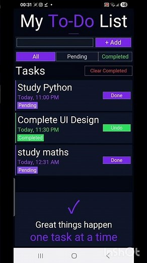 How I Built a Modern To-Do App Using Python #codingnewbie #python #viralshorts