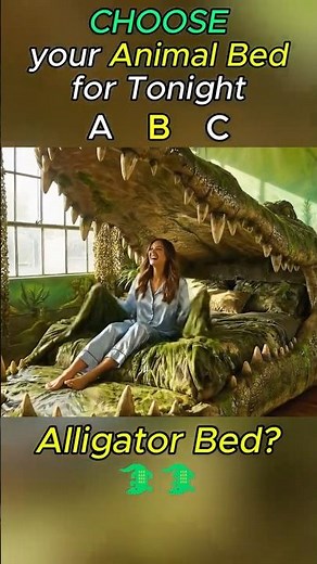 ✨Which Bed Would You Choose? 🦛🐊🐻 AI ASMR Animal ABC