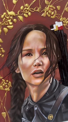 Katniss Everdeen: Captivating Hunger Games Painting