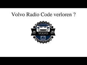 Volvo Radio Code verloren ? Für Volvo S40, V40, S60, C70, S70, V70, XC 70, S90, V90, XC90
