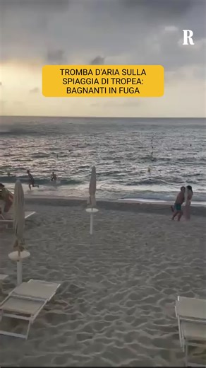 Tromba d'aria spaventa la spiaggia di Tropea
