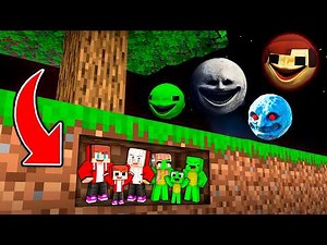JJ and Mikey Family Use TINY MOD To Prank All The moons wakes up In Minecraft! - Maizen