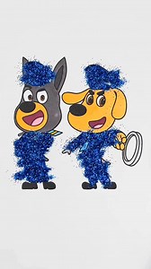⏪ Reversed Coloring 🚨 Officer Dobie & Sheriff Labrador 🚓✨ #glitter #art #cartoon #kids #trending | Animasi Family