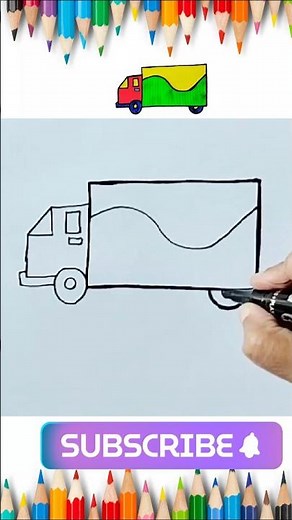 Truck drawing | Easy truck drawing #cardrawing #truck #shorts #drawing #art