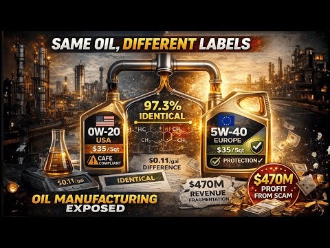 How Motor Oil Is REALLY Made + Why SAME Oil = 5W-40 in Europe BUT 0W-20 in America