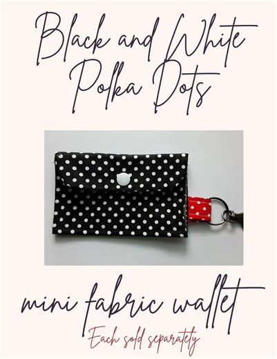 Black and White Polka Dots-handmade Boho Mini Fabric Wallet – Boho Gift for Her - Etsy