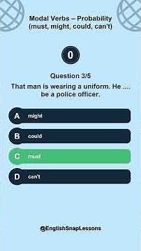 5 Modal Verb Probability Questions! 🇬🇧 | English Grammar Shorts #easyenglisheveryday