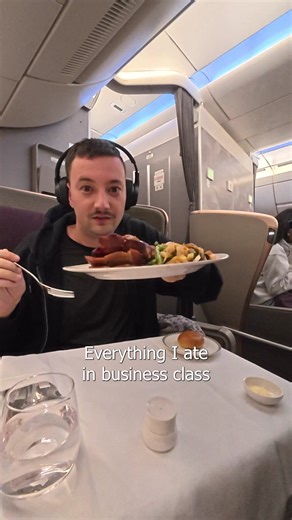 Everything I Ate In Business Class On The World's Longest Flight 🇺🇸 | Ken Abroad