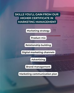 1.3K views · 16 reactions | Get the tools you need to create a successful career in marketing with our new and improved Higher Certificate in Marketing Management. Here's a list of skills you'll acquire at the end of the programme ⬇️. Explore this course: https://my.mtr.cool/fimhpzkdpl | IQ Academy | Facebook