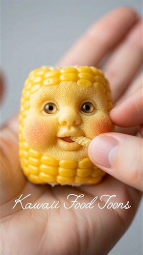 Corn 🌽 Comes Alive! Funny Food Face 😂 #shorts