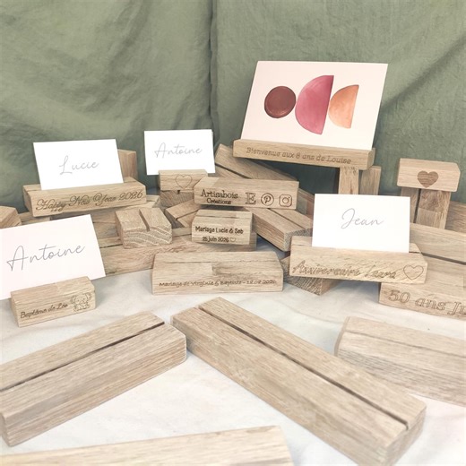 Customizable Wooden Place Cards, Seating Charts, Photo Holders, Table Number Holders for Weddings, Birthdays and Baptisms. - Etsy