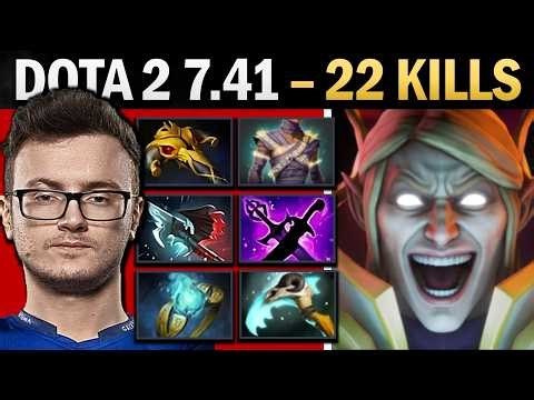 Invoker Dota 2 7.41 with 22 Kills and Consecrated Wraps