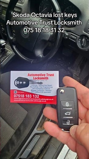Skoda Octavia lost keys. New key programmed. Automotive Trust Locksmith