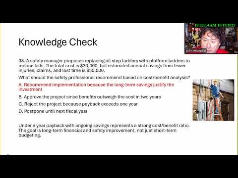 Daily Quiz ep16 Business Case for Safety October 22 2025 BCSP
