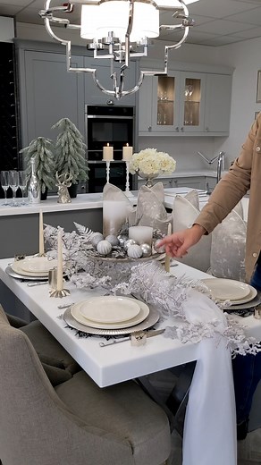2.1M views · 10K reactions | Too early?✨ Simon our visual merchandiser shows us how to create your own snowy, winter wonderland table scape懶 Save for future Christmas inspo!✨ #tablesetting #christmasdecor #homeinspo | Rowen | Facebook