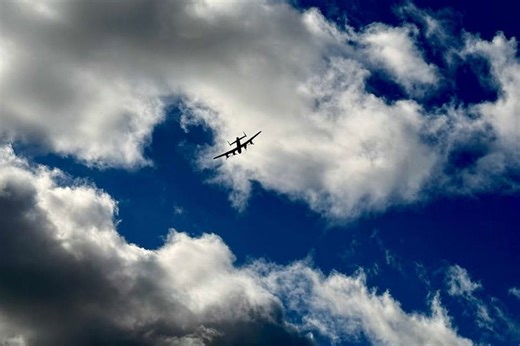 Lancaster Bomber soars 'low and loud' over West Yorkshire