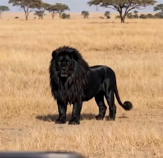 A Dubai-based photographer spent 10 years searching for a black lion once considered a myth. Using drones and thermal imaging cameras. he covered tens of thousands of kilometers in Africa until. in 2025. sensors detected an elusive "shadow" in a reserve--the first confirmation of a melanistic lion in a centuryThe "Black Ghost,' exiled from his pride because of his coloring, survived alone, hunting onlv at night. His uniaue mutation (one in 15 million individuals) makes daytime life impossible, b
