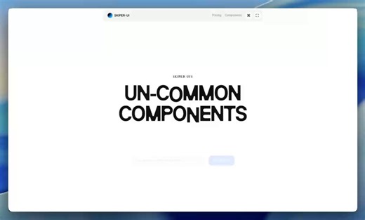 shadcn/uiに「ない」凝ったインタラクションを足すコンポーネント集、Skiper UI。☑️ Dynamic Island / Image reveal / Vercel Tooltip風など、shadcn本体には載らない"細部に凝ったやつ"が103+☑️ RaunoのDevouring Details（Vercelエンジニアが書いたインタラクションデザインリファレンス）のインスパイアを明言☑️ サブスクなしの買い切り型（Premium $129）所感Aceternity / Magic UI / Cult UI と同じ「shadcn互換のインタラクション集」セグメントだけど、Skiper UIは"質感"に振り切ってるのが差別化点。プロダクト全体に敷くというより、「ここぞ」の場面に足すための引き出しとして持っておくと良さそう。