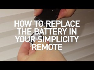How to Replace the Battery in Your Simplicity Remote