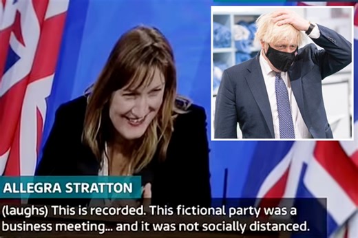 Recording shows Downing Street official Allegra Stratton JOKE about holding Xmas party in No10 - as cops review footage