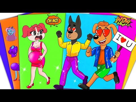 PAPILLON Pregnant?! 😱 Sheriff LABRADOR or DOBIE — Who Is the Father? | Sticker Book DIY