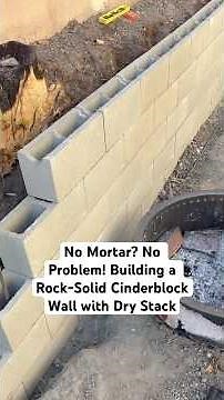 Dry stack cinderblock retaining wall method #diy #wall #home #construction #house #renovation