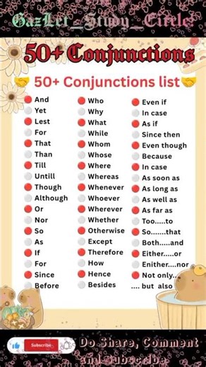 Useful Conjunctions at one place #shorts #shortsfeed