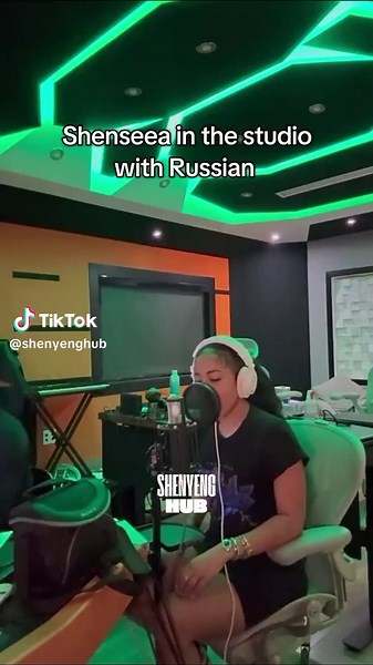 Shenseea shares studio session clips of her and Russian🐉 #shenseea #fyp #trending