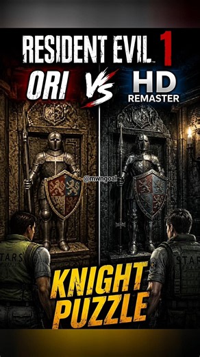 Resident Evil 1 ORI vs HD Remaster 🔥 Knight Puzzle Comparison