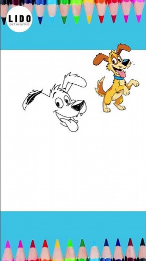How to Draw a Cartoon Dog Easy Drawing for Beginners #lidoartworks Short