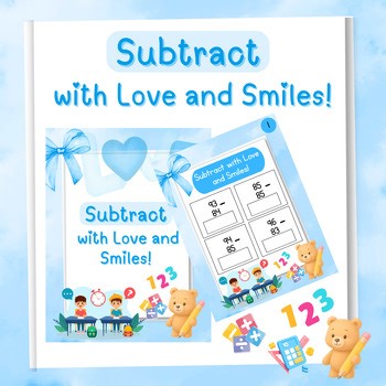 2-Digit Subtraction Worksheets | Subtract with Love and Smiles!