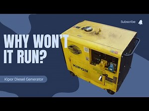 Diesel generator won't start, can I find out what is wrong? Kipor 6700TA, L100 186F diesel engine
