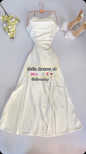 𝐃𝐢𝐞𝐫𝐚 𝐒𝐡𝐨𝐩 ♡︎ on Instagram: "Elegant Spaghetti Strap Halter Satin Side Slit MIDI Dress 🍷🌷It is Sexy , comfy and classy . Good for formal and party wear for elegant ladies, teens and womens"