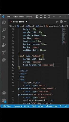 🔥Login Form Using HTML CSS || HTML TUT #shots #css #viral