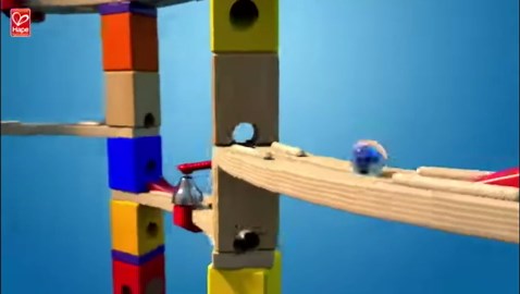 Hape Wooden Quadrilla Marble Run Challenger Construction with Instruction| 147-PIECE STEM Educational Learning Toys for Kids