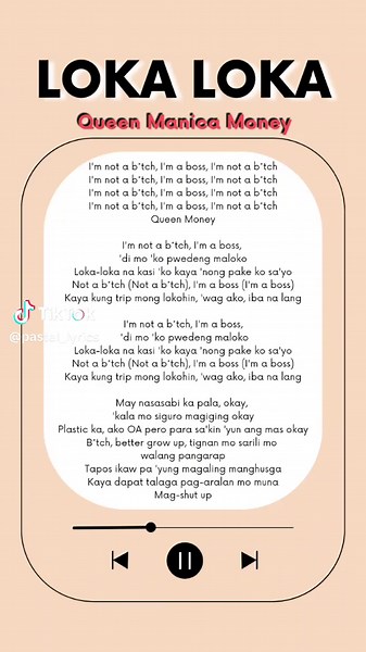 #fyp #lyrics #trendingsong #lokaloka #queenmanicamoney #pastellyrics
